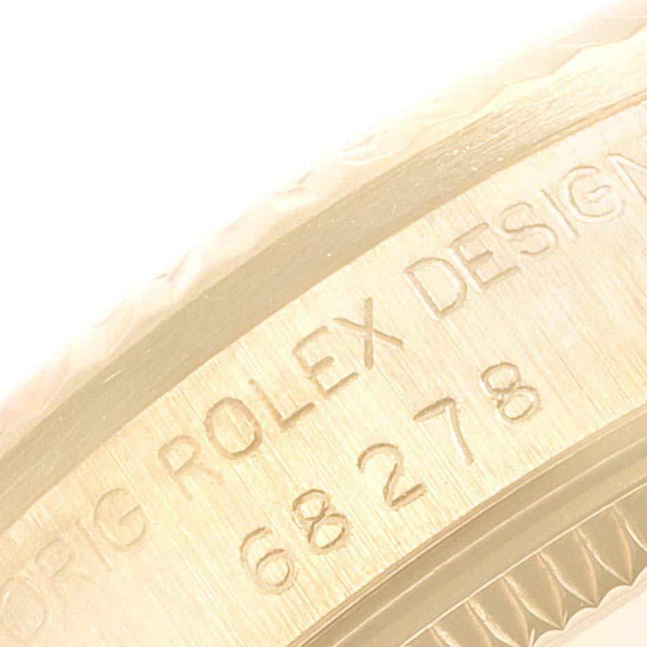 Rolex President Datejust Midsize Black Dial Yellow Gold Ladies Watch 68278 For Sale 4