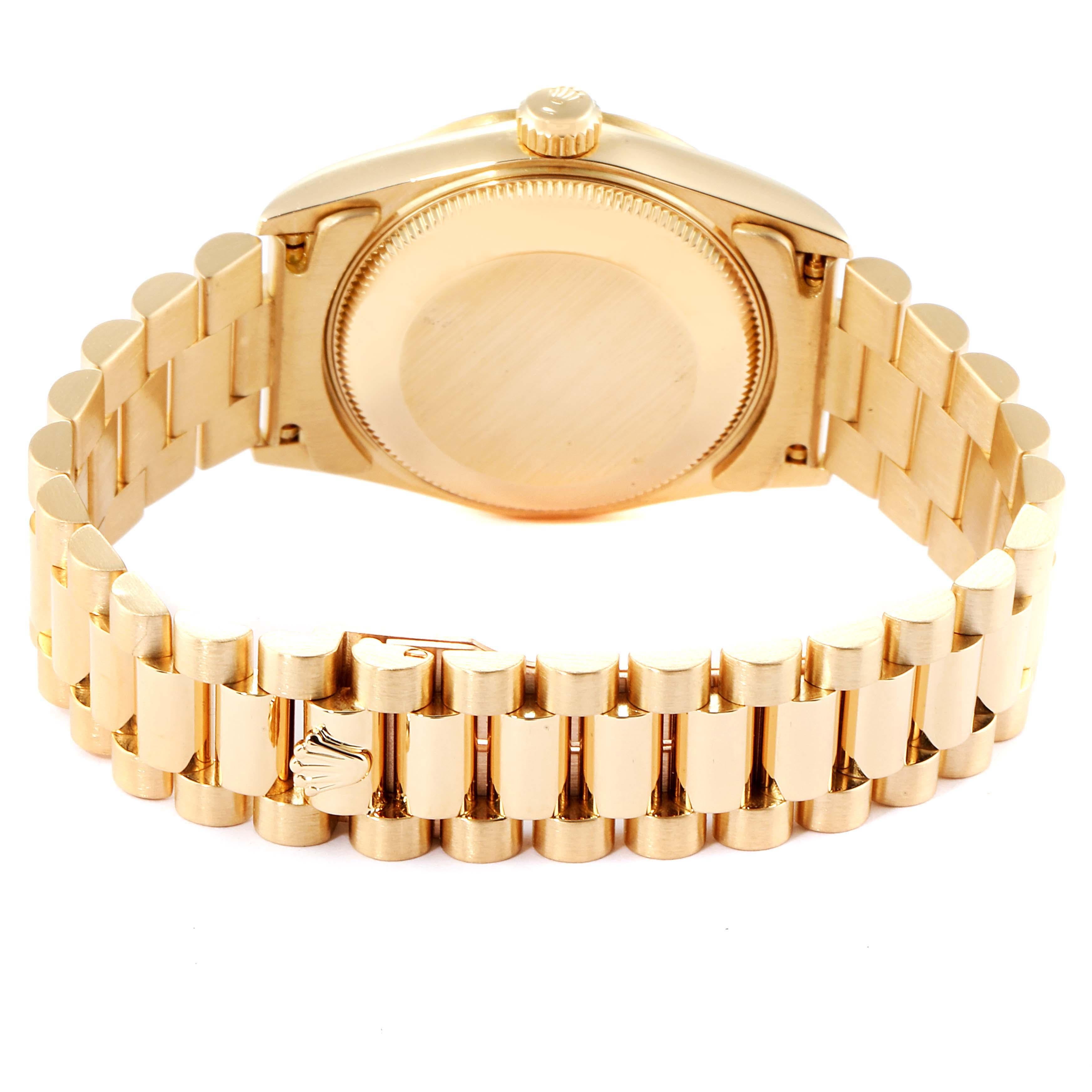 Rolex President Datejust Midsize Black Dial Yellow Gold Ladies Watch 68278 For Sale 5