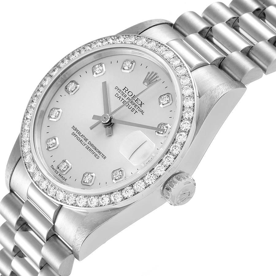 Women's Rolex President Datejust Midsize Platinum Diamond Ladies Watch 78286 For Sale