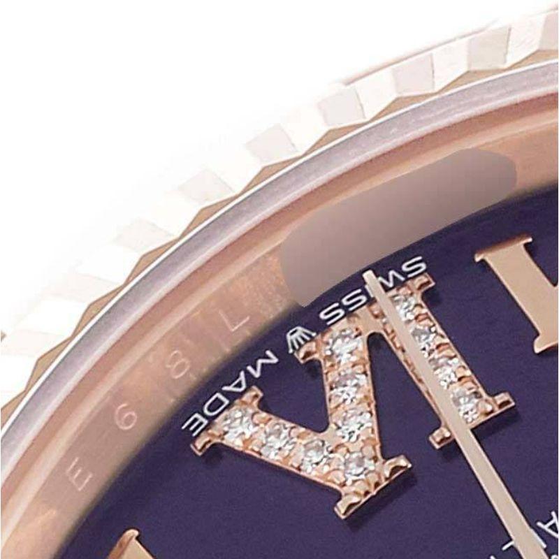 Rolex President Datejust Midsize Rose Gold Diamond Ladies Watch 278275 Box Card In Excellent Condition In Atlanta, GA