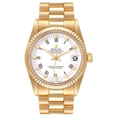 Rolex President Datejust Midsize Quadrante Bianco Orologio da donna in oro giallo 68278