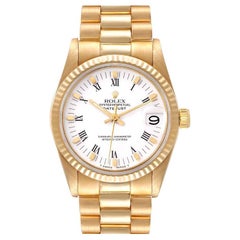 Rolex President Datejust Midsize White Dial Yellow Gold Ladies Watch 68278