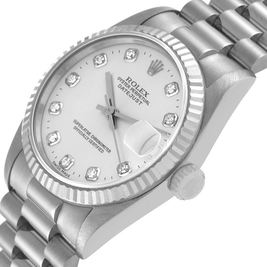 Rolex President Datejust Damenuhr aus Weißgold mit Diamant 68279 im Angebot 2