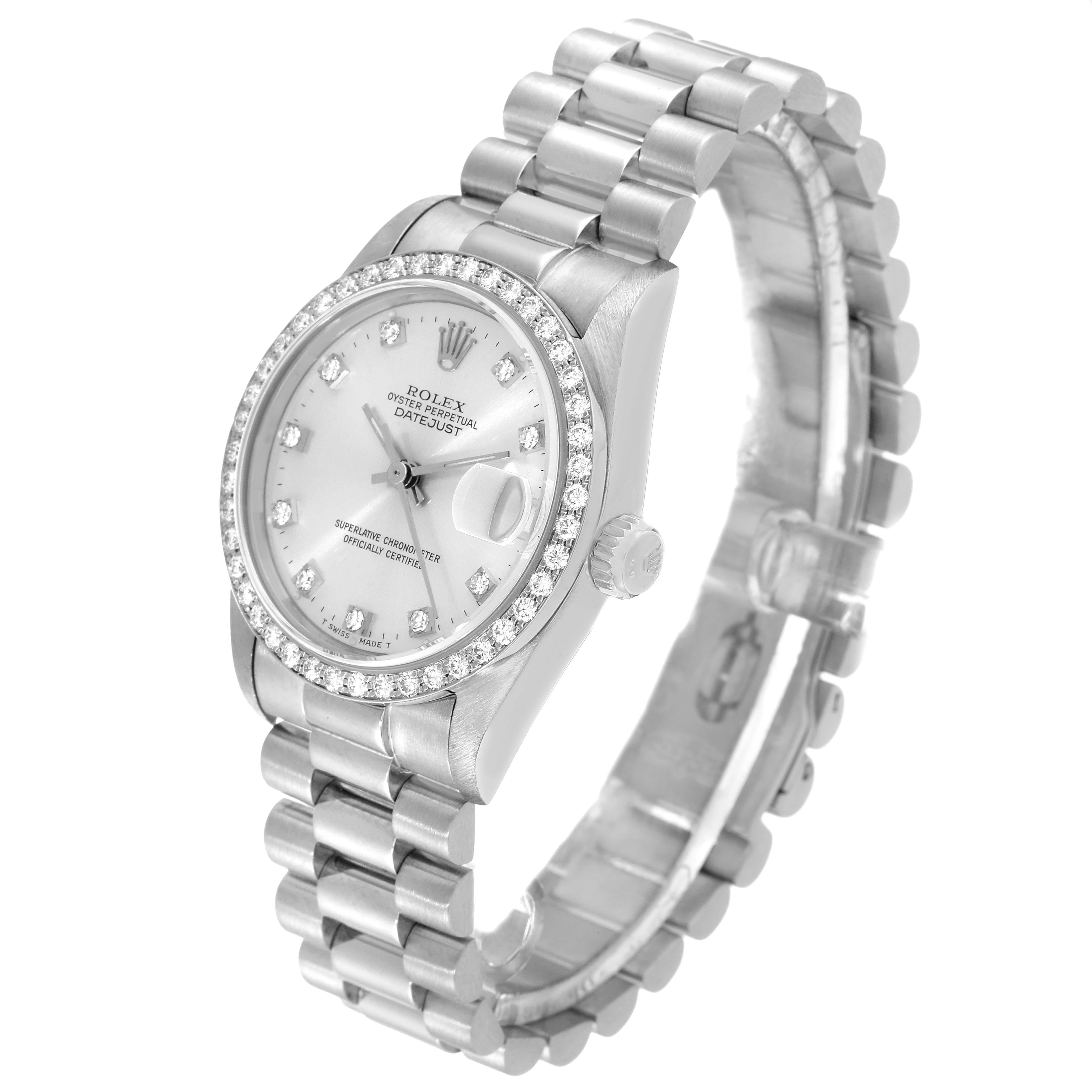 Rolex Montre President Datejust en or blanc et diamants, taille moyenne, pour femmes 68289 Pour femmes en vente