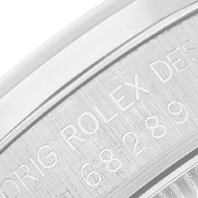 Rolex President Datejust Midsize White Gold Diamond Ladies Watch 68289 In Good Condition In Atlanta, GA