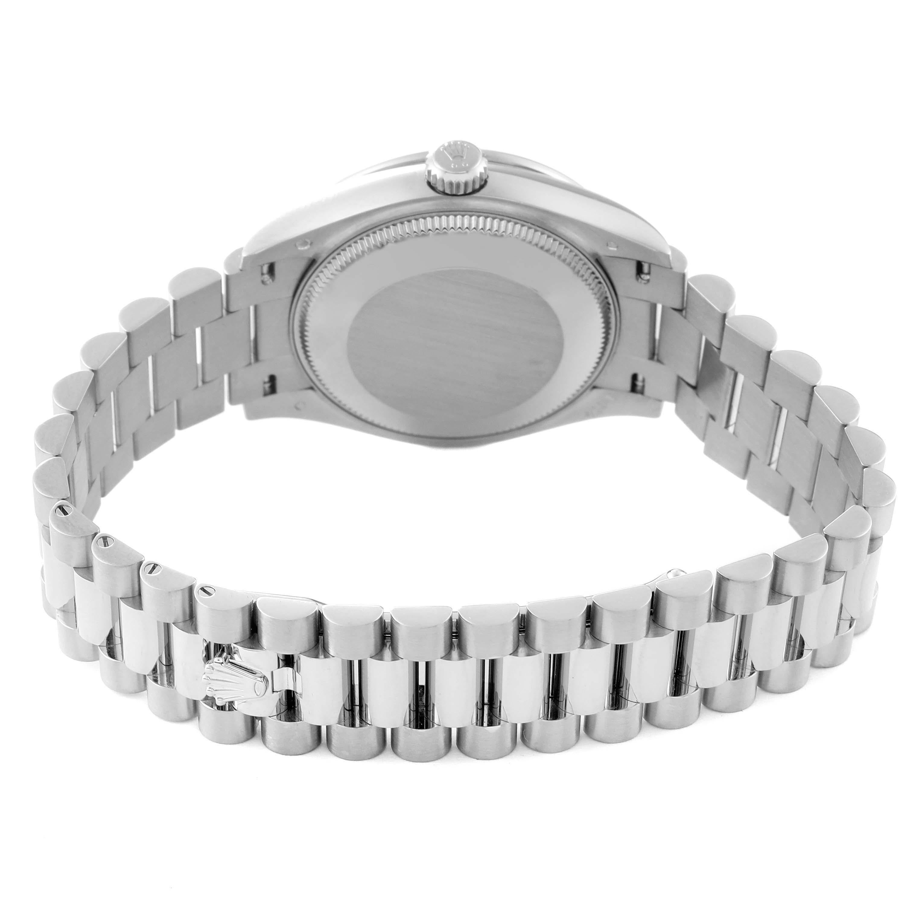 Rolex President Datejust Midsize White Gold Mother Of Pearl Diamond Ladies Watch For Sale 2
