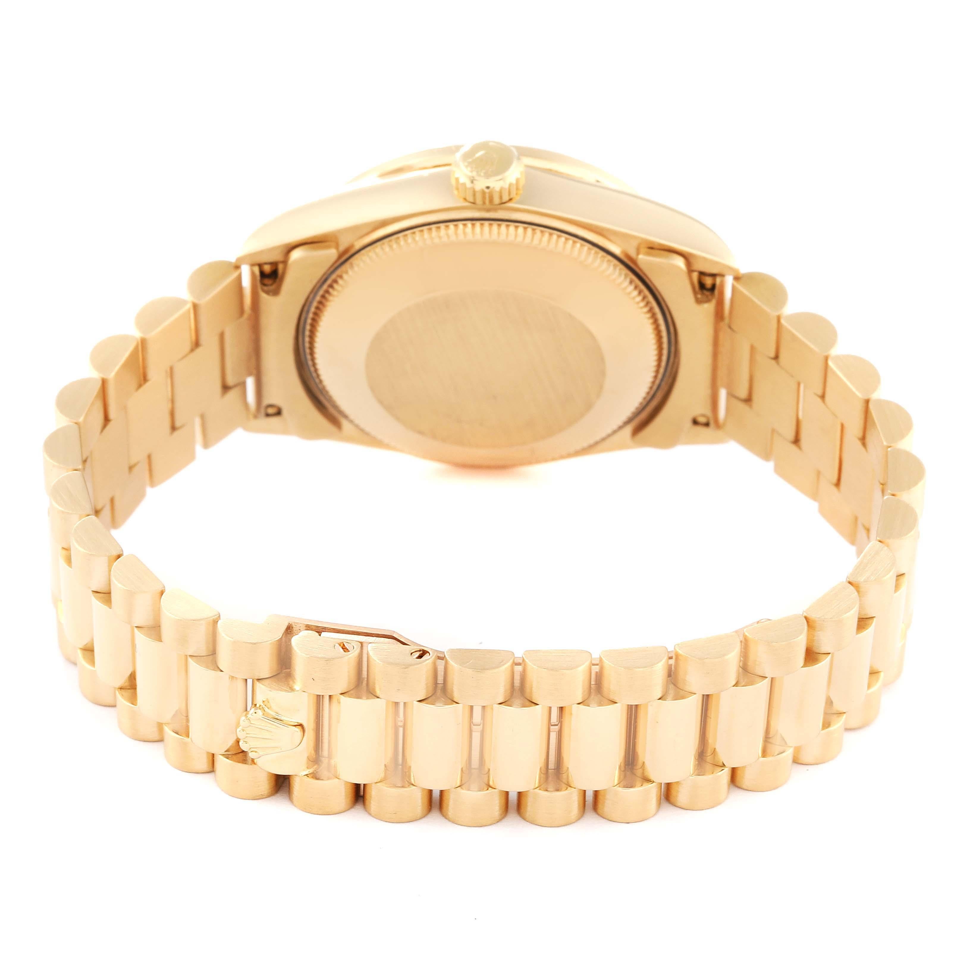 Rolex President Datejust Midsize Yellow Gold Diamond Ladies Watch 68288 Papers 5