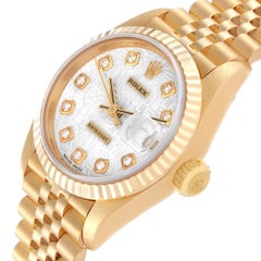 Rolex President Datejust Silver Diamond Dial Yellow Gold Ladies Watch 79178