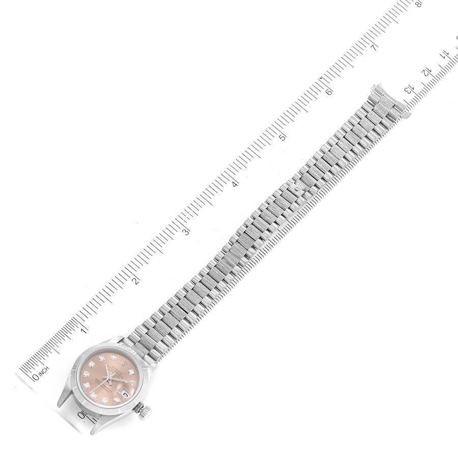 Rolex President Datejust White Gold Diamond Dial Ladies Watch 79279 Box Papers For Sale 3