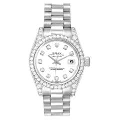Rolex President Datejust White Gold Diamond Ladies Watch 179159 Box Papers