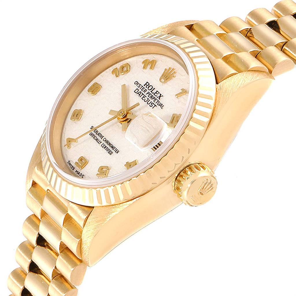 Rolex President Datejust Yellow Gold Anniversary Dial Ladies Watch 69178 For Sale 1