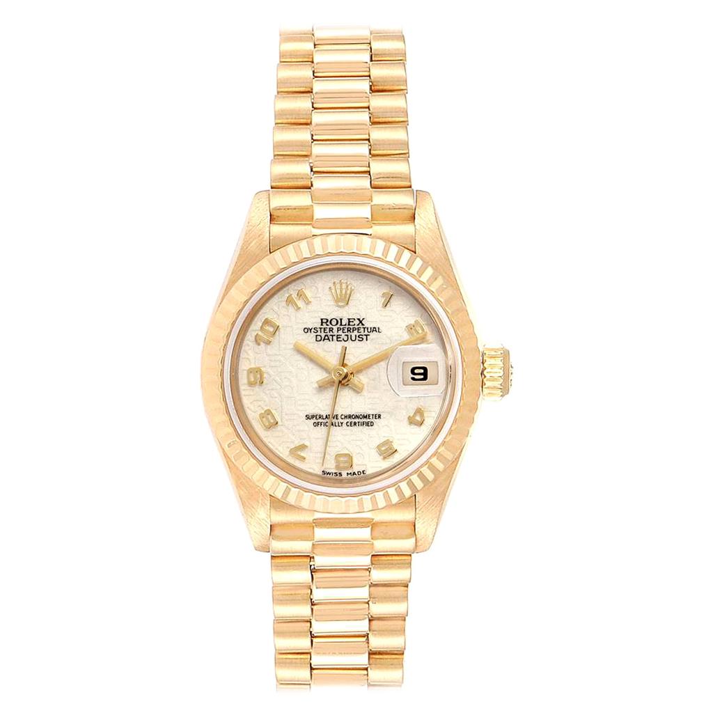 Rolex President Datejust Yellow Gold Anniversary Dial Ladies Watch 69178 For Sale