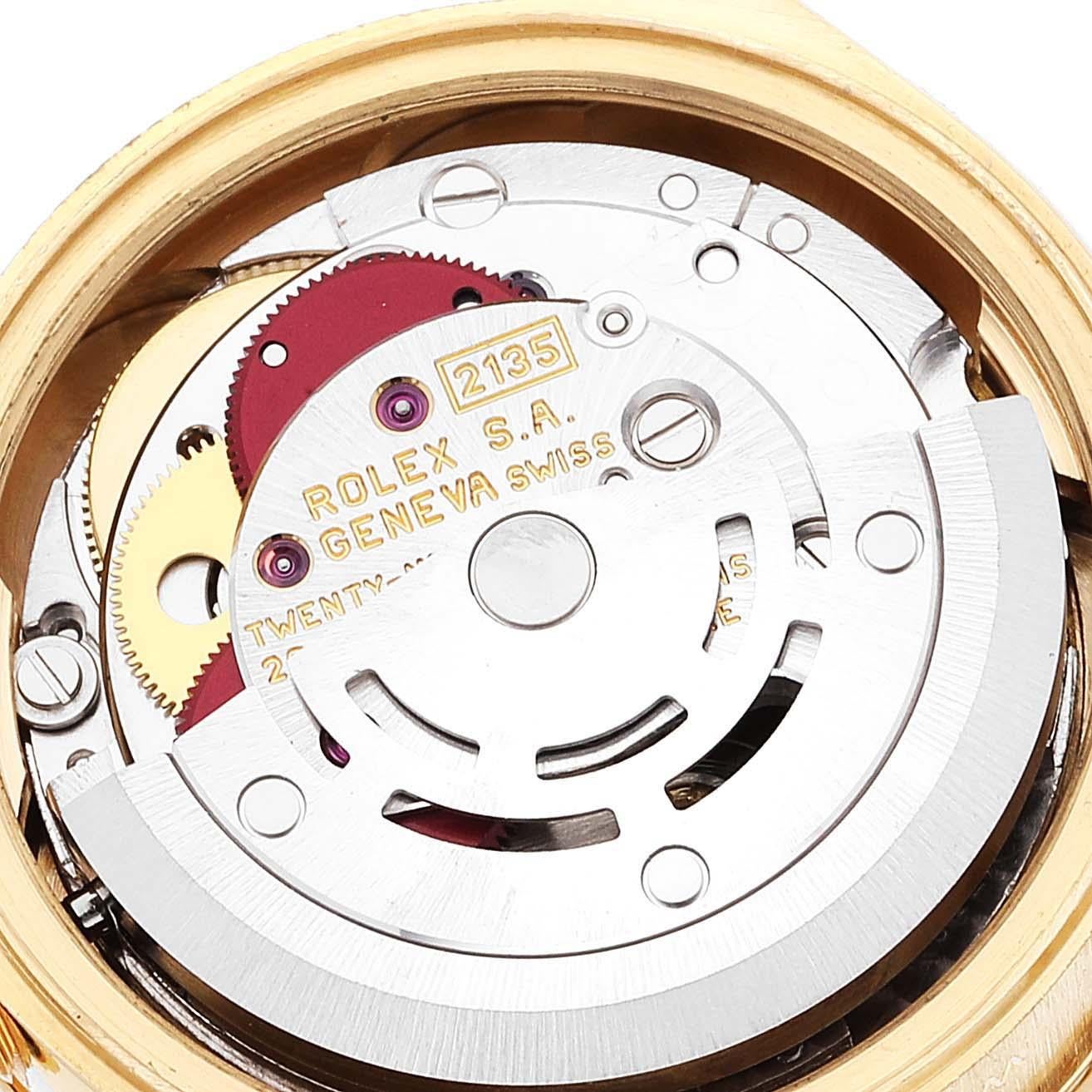 Rolex President Datejust Yellow Gold Black Diamond Dial Watch 69138 1