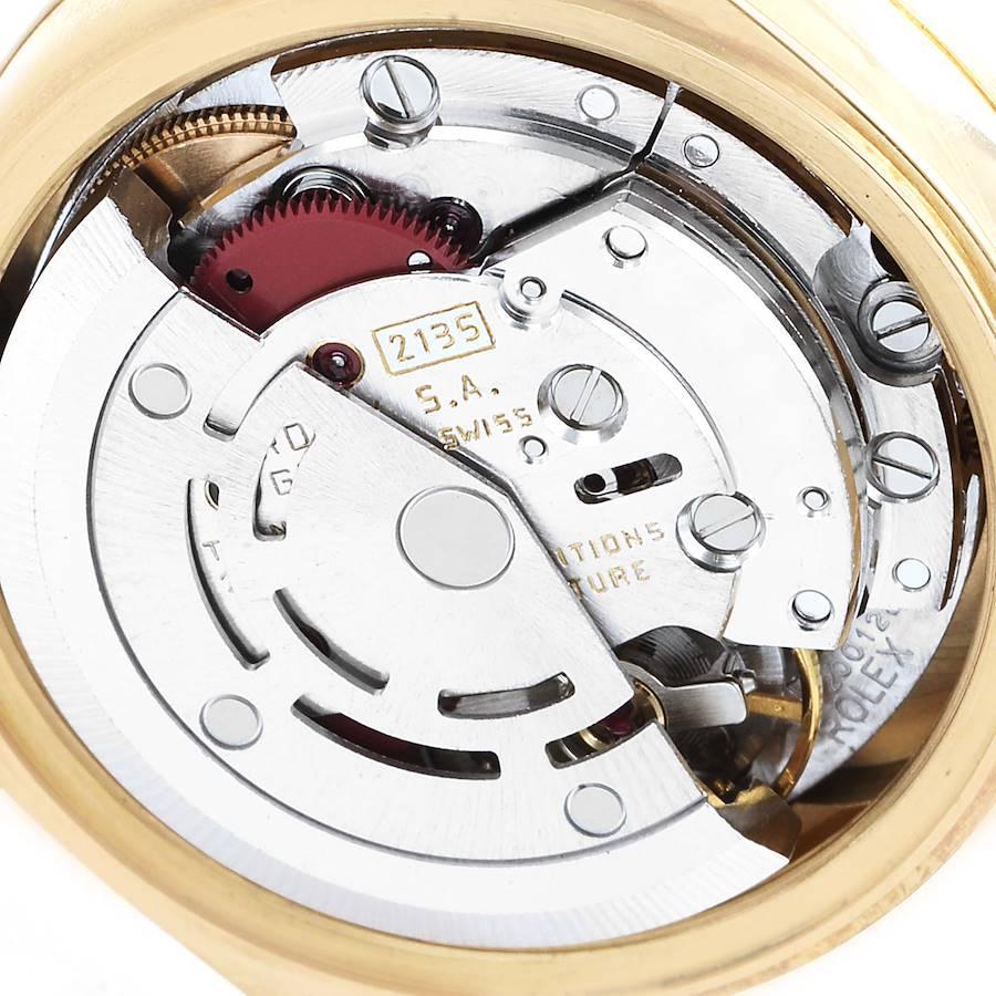 Rolex President Datejust Damenuhr 69178 aus Gelbgold mit schwarzem Onyx-Zifferblatt im Angebot 5