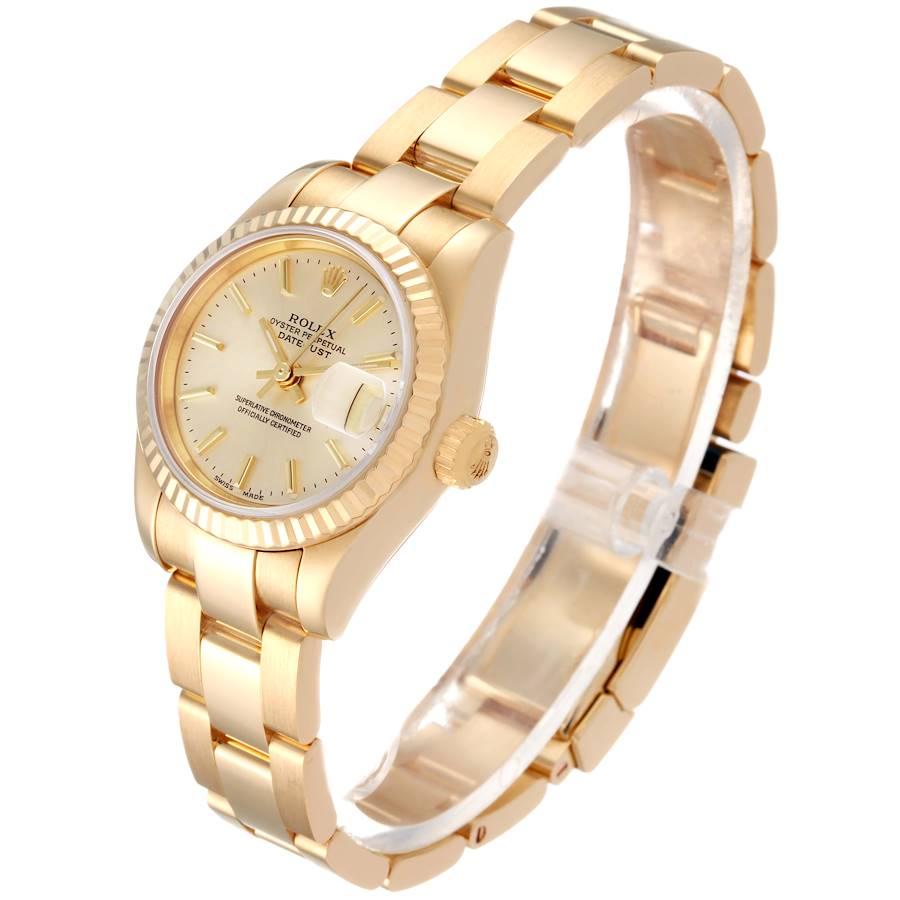 Women's Rolex President Datejust Yellow Gold Champagne Dial Ladies Watch 179178