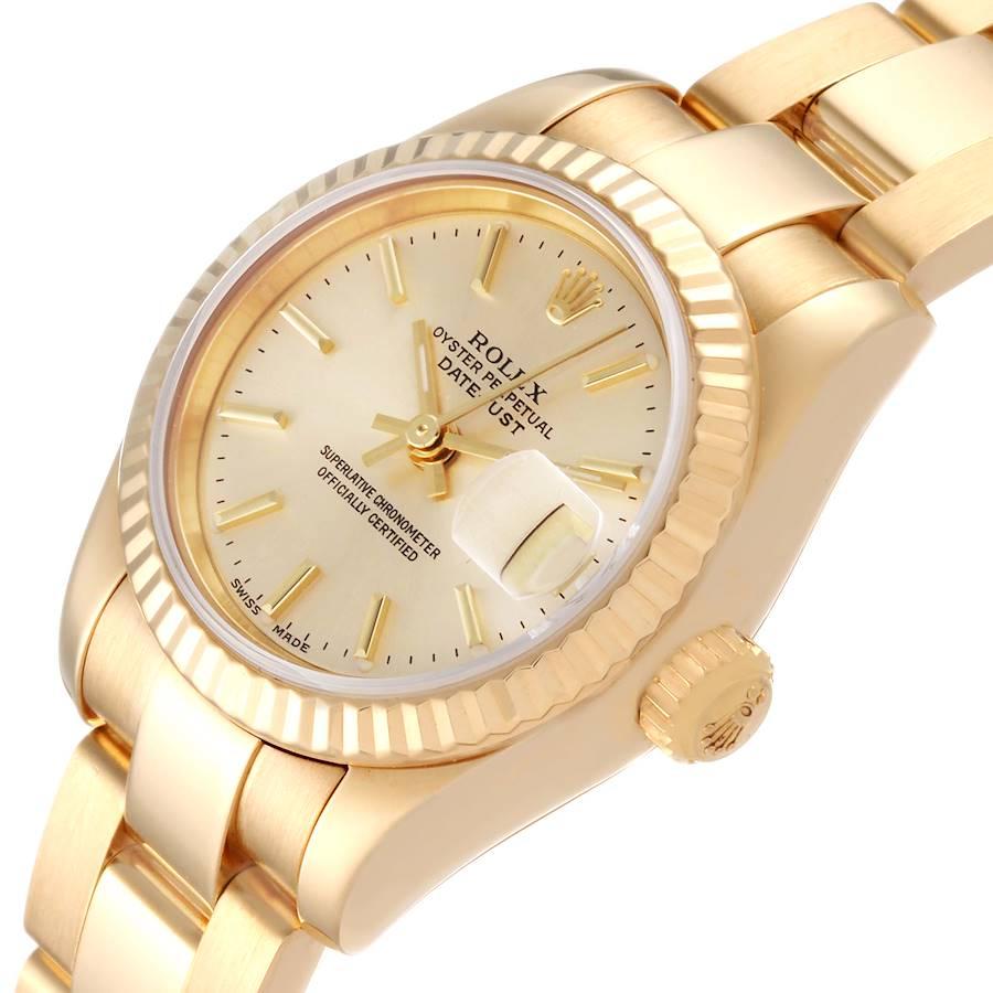 Rolex President Datejust Yellow Gold Champagne Dial Ladies Watch 179178 1