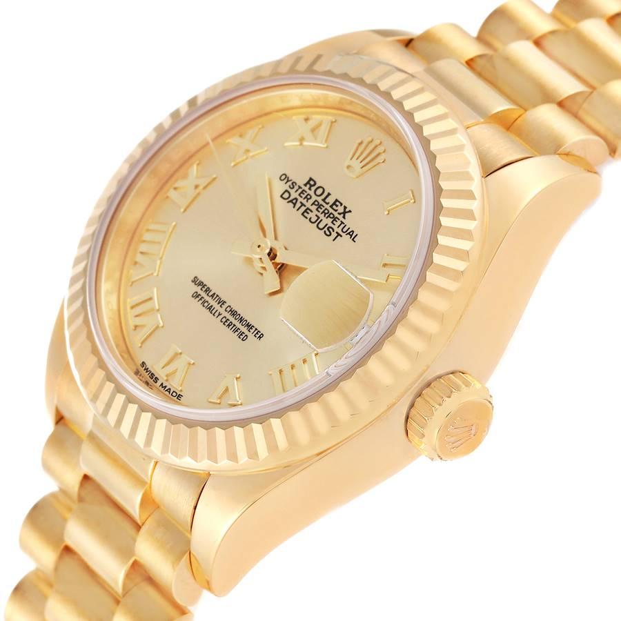 Rolex President Datejust Gelbgold Champagner-Zifferblatt Damenuhr 279178 2