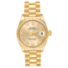 Rolex President Datejust Gelbgold Champagner-Zifferblatt Damenuhr 279178