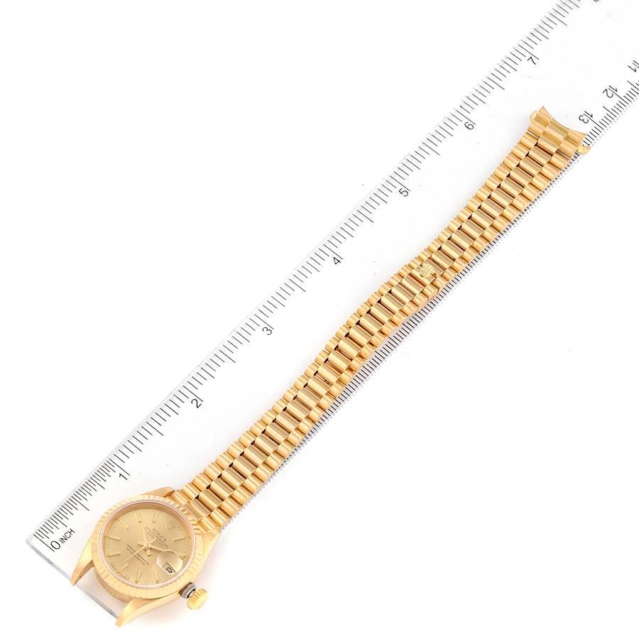Rolex President Datejust Yellow Gold Champagne Dial Ladies Watch 69178 3
