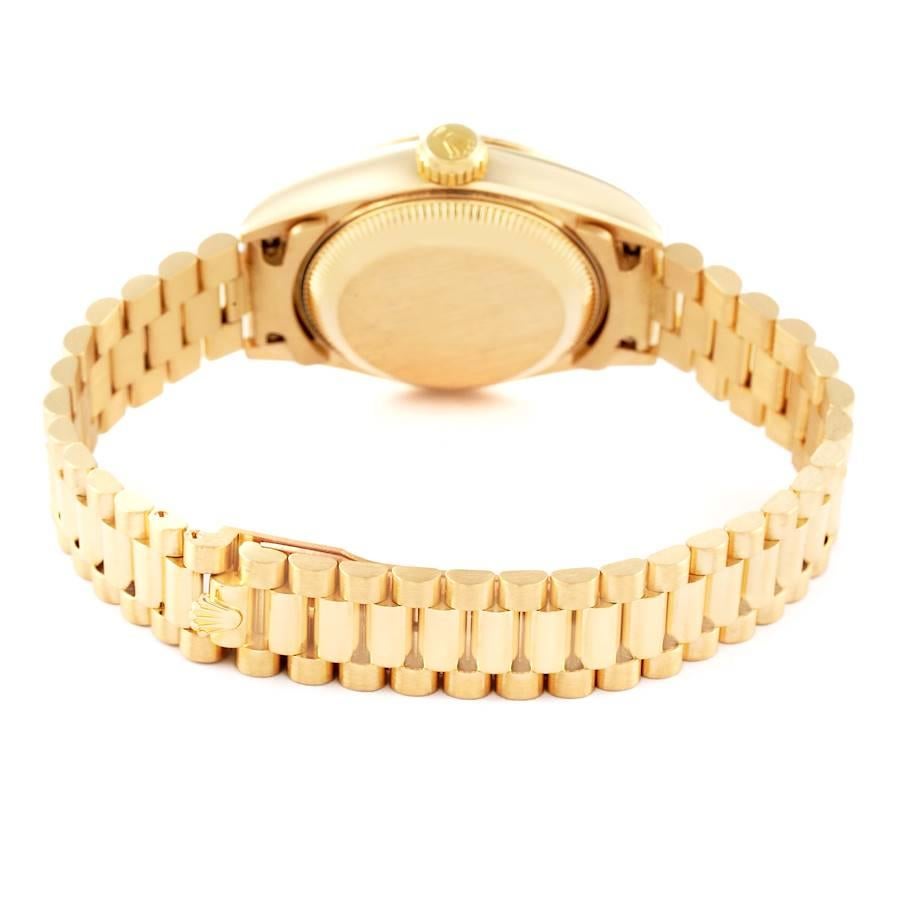Rolex President Datejust Yellow Gold Champagne Dial Ladies Watch 69178 For Sale 2