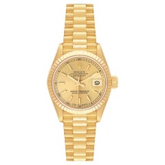 Rolex President Datejust Yellow Gold Champagne Dial Ladies Watch 69178