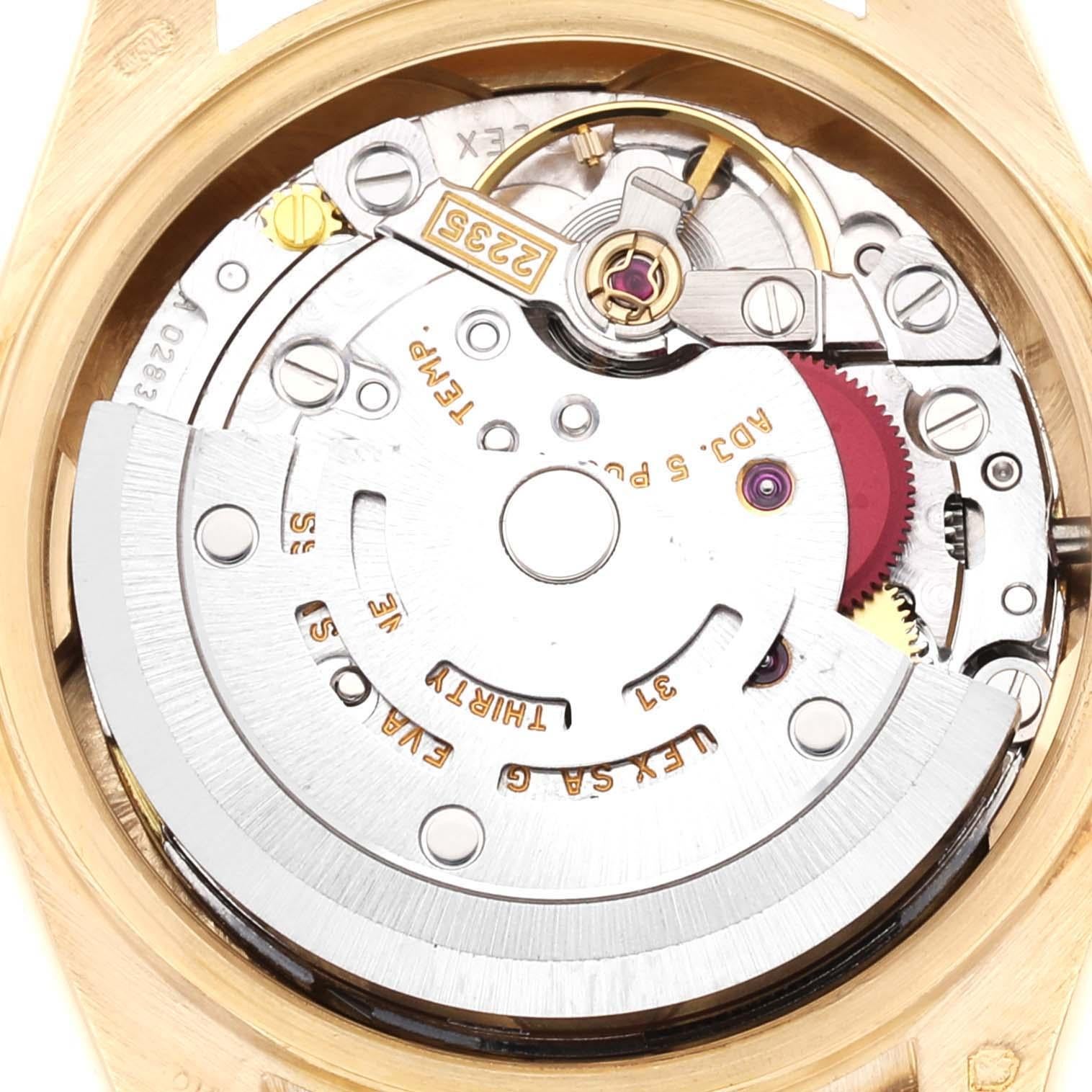 Women's Rolex President Datejust Yellow Gold Diamond Anniversary Dial Ladies Watch 79138
