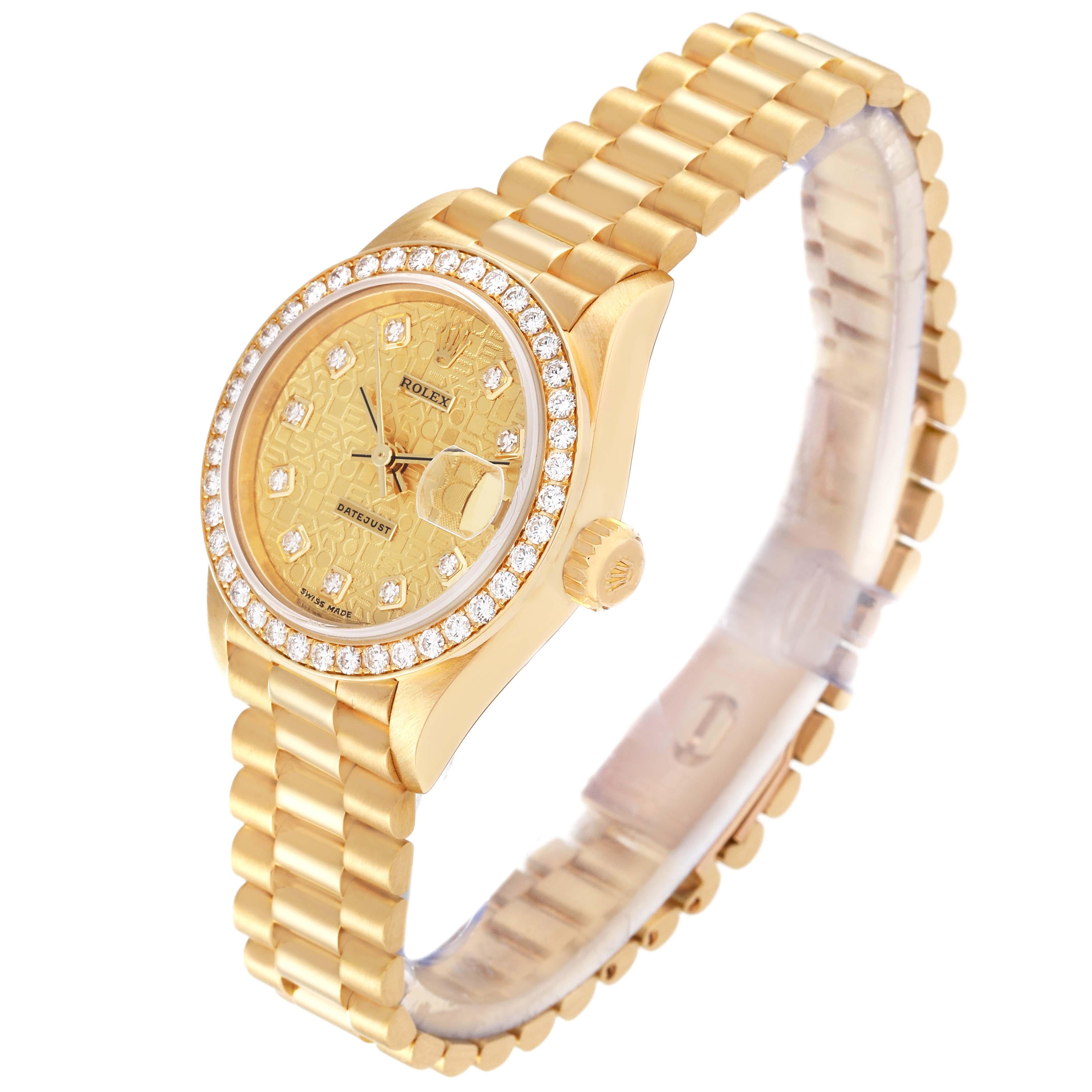 Rolex President Datejust Yellow Gold Diamond Anniversary Dial Ladies Watch 79138 4