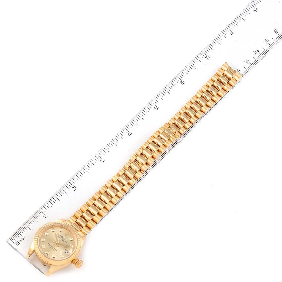 Rolex President Datejust Yellow Gold Diamond Dial Ladies Watch 279178 For Sale 3