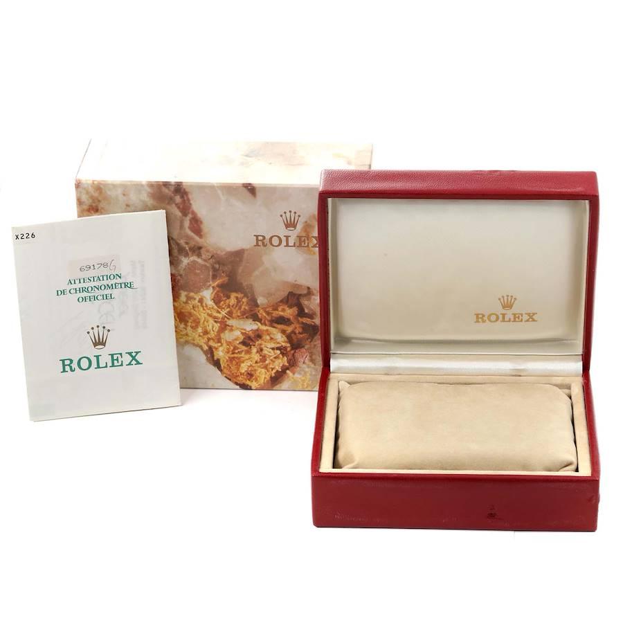Rolex President Datejust Yellow Gold Diamond Dial Ladies Watch 69178 Box Papers 8