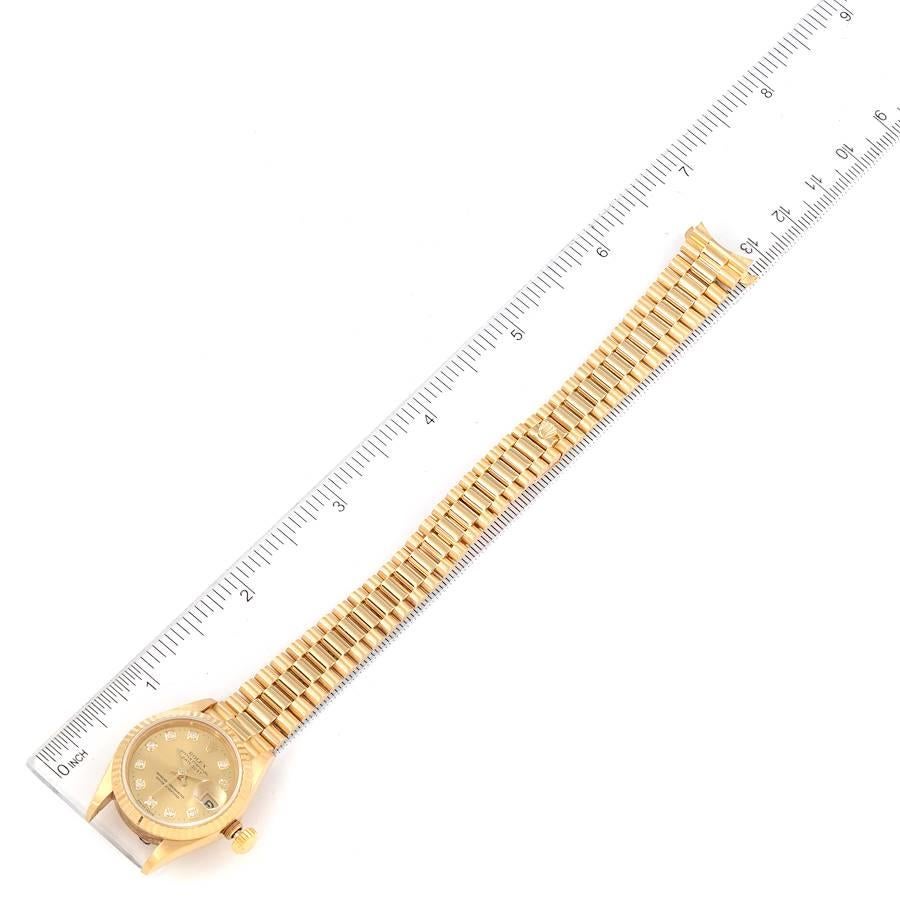 Rolex President Datejust Yellow Gold Diamond Dial Ladies Watch 69178 5