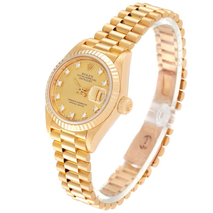 Women's Rolex President Datejust Yellow Gold Diamond Dial Ladies Watch 69178 For Sale