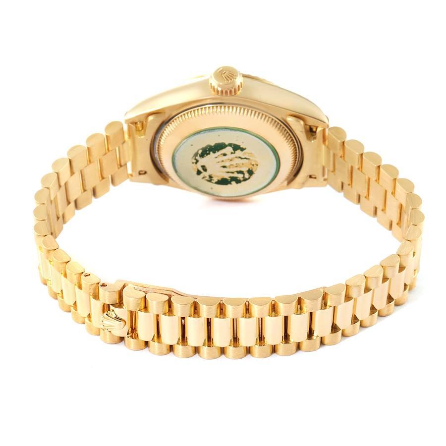 Rolex President Datejust Yellow Gold Diamond Dial Ladies Watch 69178 For Sale 5