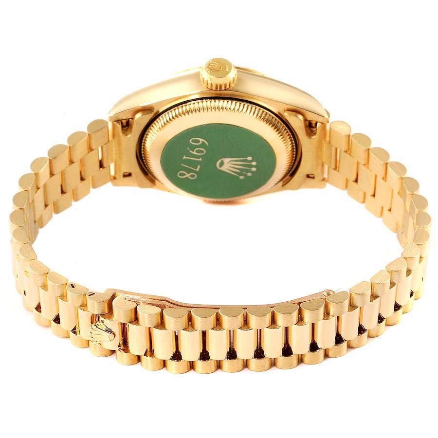 Rolex President Datejust Yellow Gold Diamond Dial Ladies Watch 69178 For Sale 5