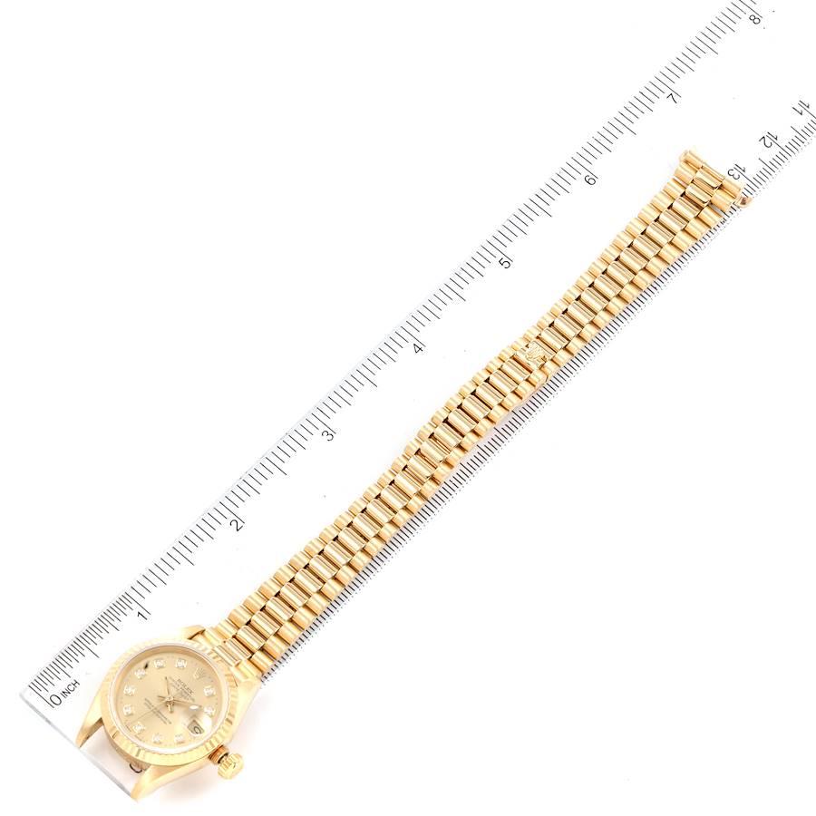Rolex President Datejust Yellow Gold Diamond Dial Ladies Watch 69178 Papers For Sale 6