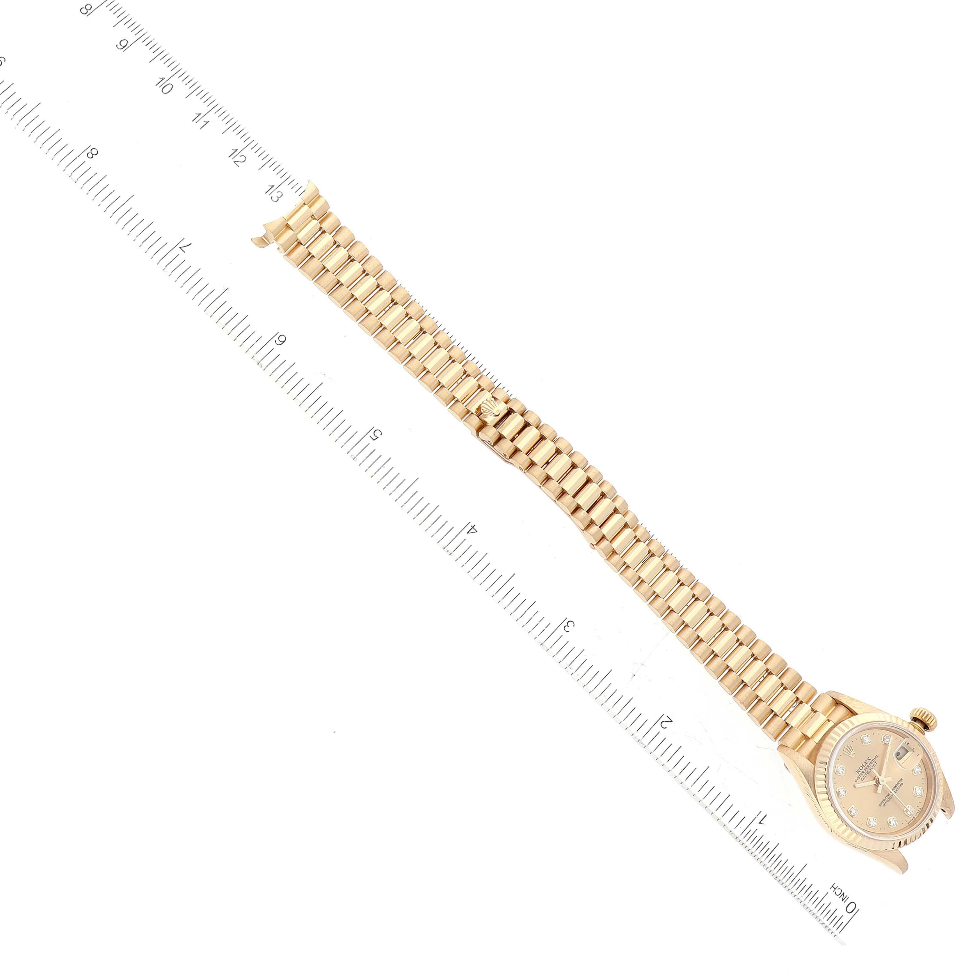 Rolex President Datejust Yellow Gold Diamond Dial Ladies Watch 79178 6