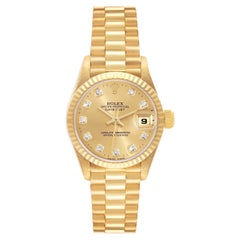 Rolex President Datejust Yellow Gold Diamond Dial Ladies Watch 79178