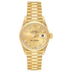 Rolex President Datejust Yellow Gold Diamond Dial Ladies Watch 79178