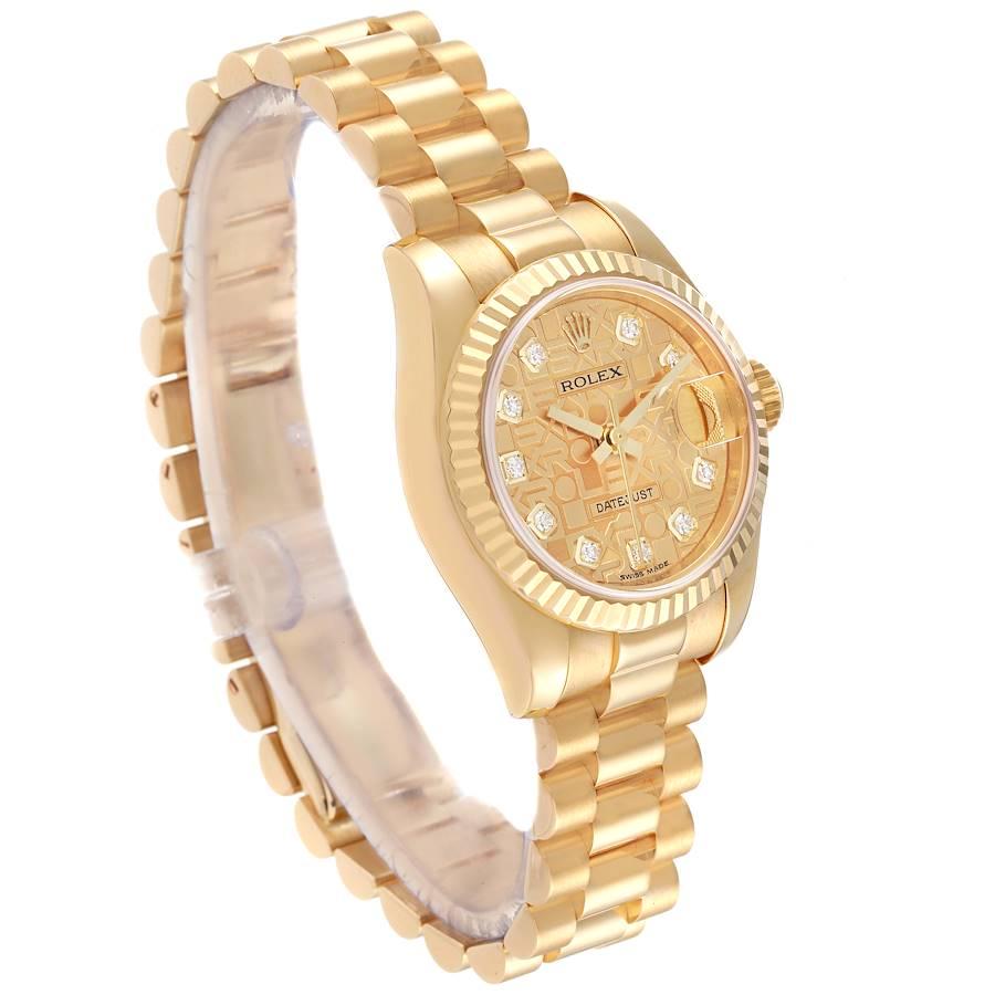 Rolex Montre President Datejust en or jaune et diamants, pour femmes 179178 Pour femmes en vente