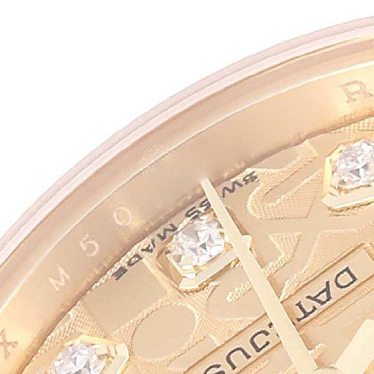Rolex Montre President Datejust en or jaune et diamants, pour femmes 179178 en vente 2
