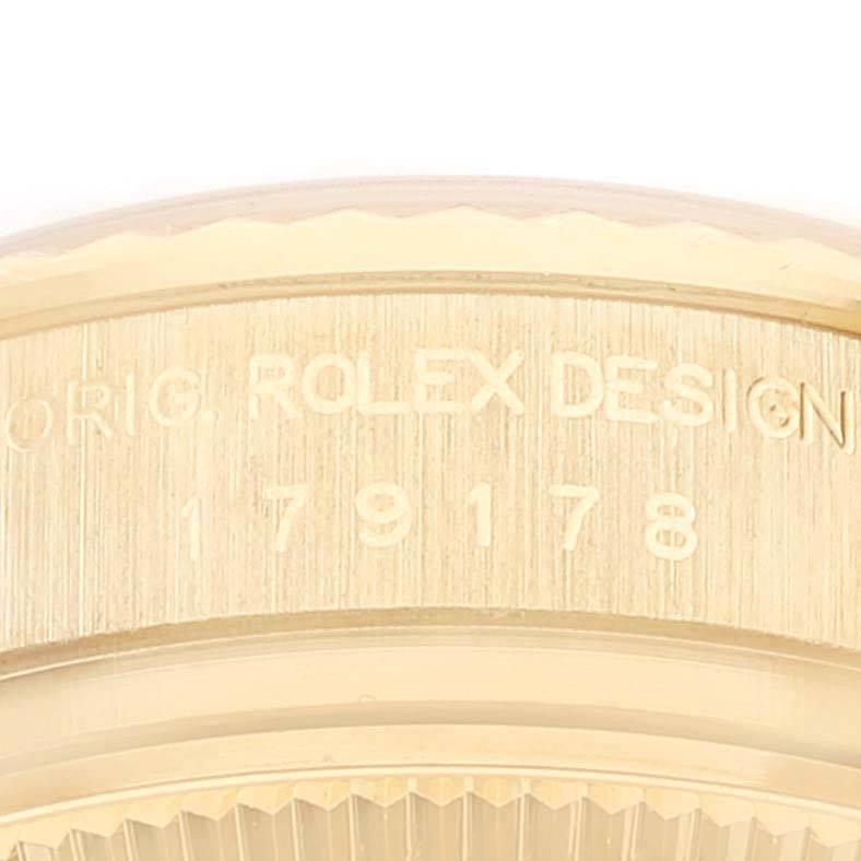 Rolex Montre President Datejust en or jaune et diamants, pour femmes 179178 en vente 3