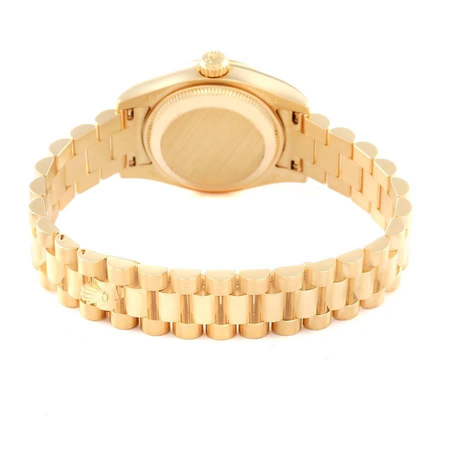 Rolex Montre President Datejust en or jaune et diamants, pour femmes 179178 en vente 5