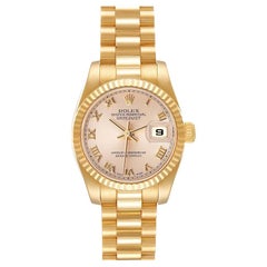 Rolex President Datejust Yellow Gold Diamond Ladies Watch 179178