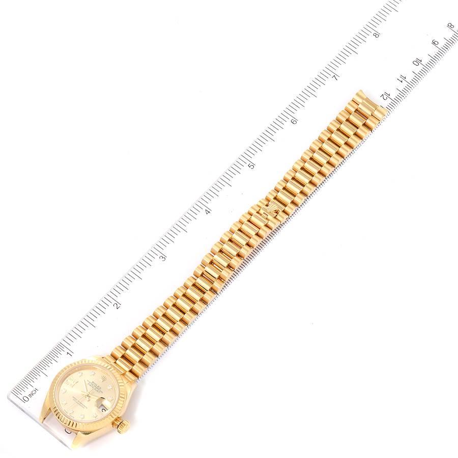 Rolex President Datejust Yellow Gold Diamond Ladies Watch 279178 Box Card For Sale 6