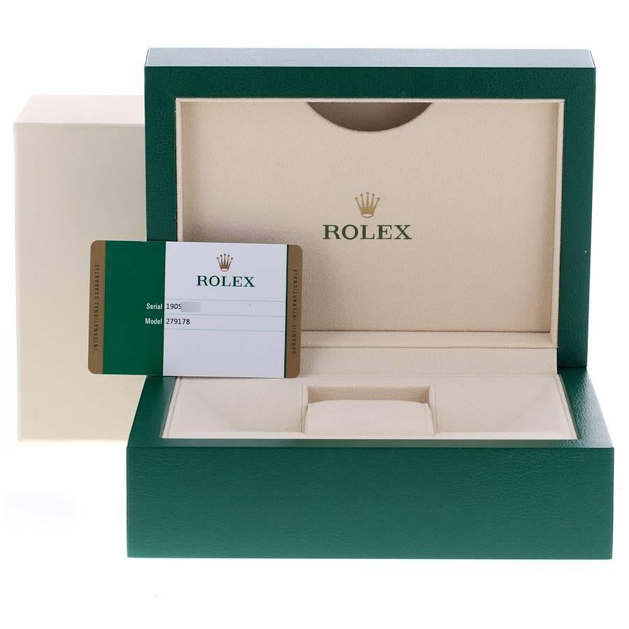 Rolex President Datejust Yellow Gold Diamond Ladies Watch 279178 Box Card For Sale 8