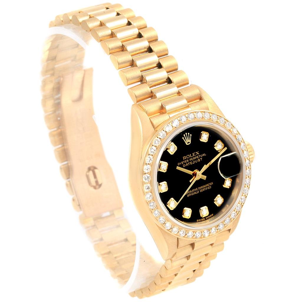 Women's Rolex President Datejust Yellow Gold Diamond Ladies Watch 69138