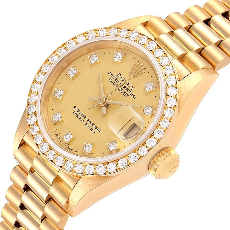Rolex President Datejust Yellow Gold Diamond Ladies Watch 69138 For Sale 1