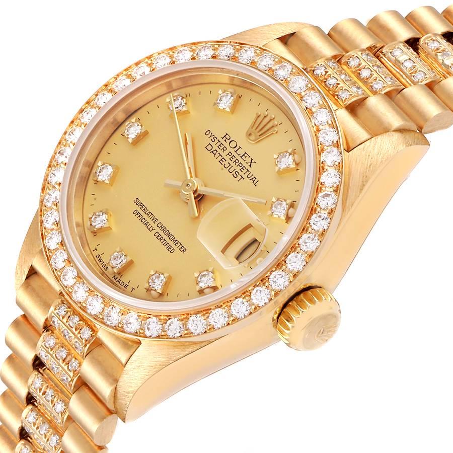 Rolex President Datejust Yellow Gold Diamond Ladies Watch 69138 For Sale 1