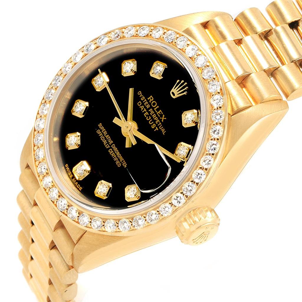 Rolex President Datejust Yellow Gold Diamond Ladies Watch 69138 2