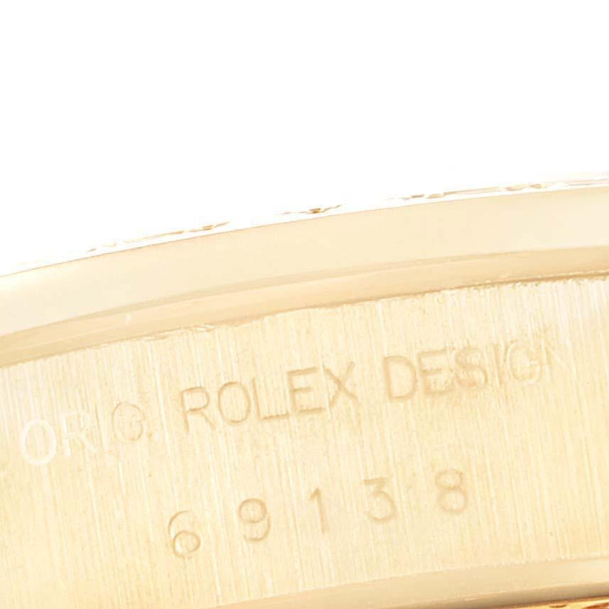 Rolex President Datejust Yellow Gold Diamond Ladies Watch 69138 3