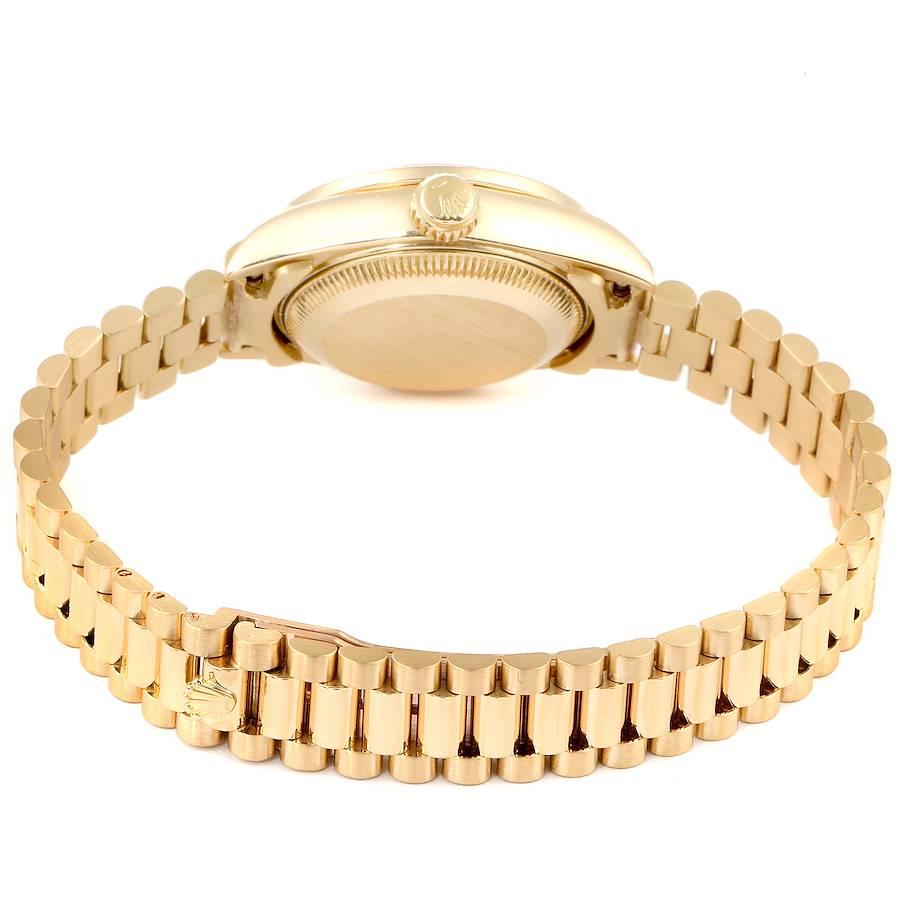 Rolex President Datejust Yellow Gold Diamond Ladies Watch 69138 For Sale 5